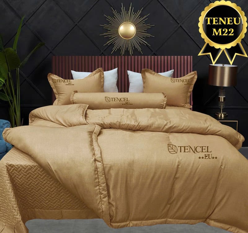 Bộ chăn ga gối Pyeoda Tencel EU xước 5 món M22
